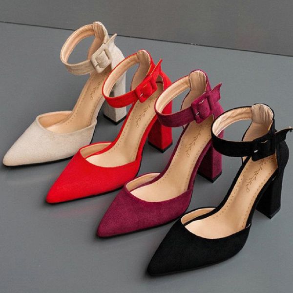 sianie tianie 2021 good quality red faux suede women block high heels sandals party wedding lady office pumps woman, Black
sianie tianie 2021 good quality red faux suede women block high heels sandals party wedding lady office pumps woman, Black