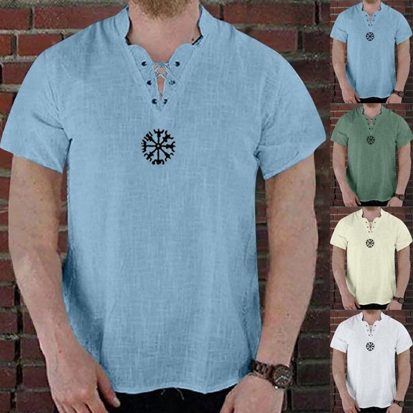 men's t-shirts fashion drawstring printing cotton and linen short sleeve t-shirt 2021 summer casual, White;black
men's t-shirts fashion drawstring printing cotton and linen short sleeve t-shirt 2021 summer casual, White;black