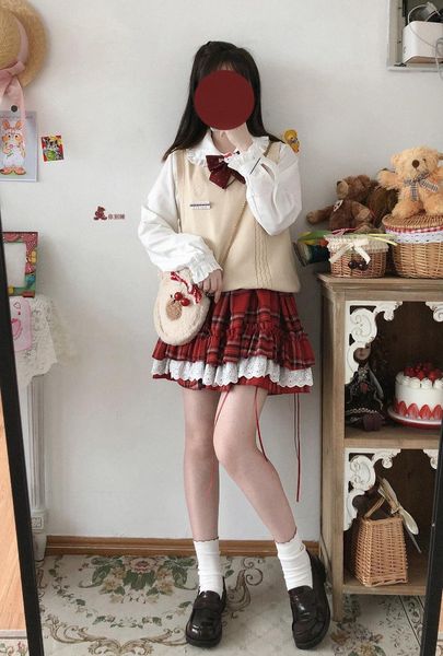 skirts japanese harajuku girls sweet red plaid high waist pleated lolita kawaii mini cake girl, Black
skirts japanese harajuku girls sweet red plaid high waist pleated lolita kawaii mini cake girl, Black