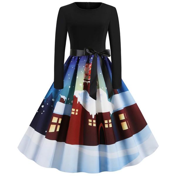 fall women's christmas print stitching long-sleeved retro big swing dress fashionable and comfortable to send ribbon s - xxl casual dre, Black;gray
fall women's christmas print stitching long-sleeved retro big swing dress fashionable and comfortable to send ribbon s - xxl casual dre, Black;gray