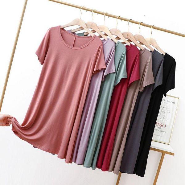 women's sleepwear 2021 summer modal large size nightdress loose thin round neck short sleeve solid lady nightgown home wear, Black;red
women's sleepwear 2021 summer modal large size nightdress loose thin round neck short sleeve solid lady nightgown home wear, Black;red