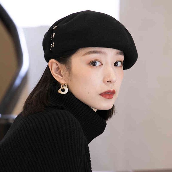 brand caps new beret women's autumn and winter wool black british versatile painter's hat winter women's bud hat, Blue;gray
brand caps new beret women's autumn and winter wool black british versatile painter's hat winter women's bud hat, Blue;gray