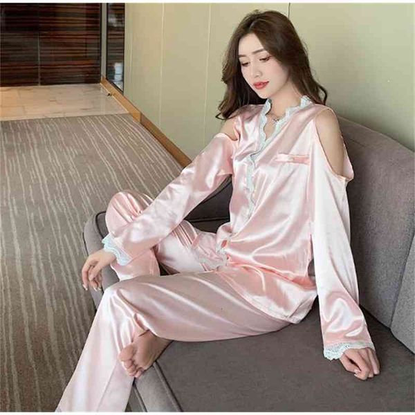 women's sleepwear conjuntos de mujer spring summer pyjamas women silk satin sleepwear set lace pajamas for female loungewear home suit, Black;red
women's sleepwear conjuntos de mujer spring summer pyjamas women silk satin sleepwear set lace pajamas for female loungewear home suit, Black;red