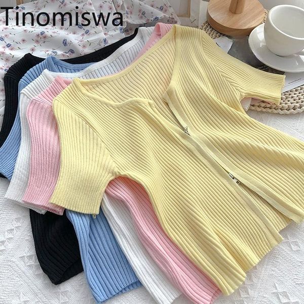 women's knits & tees tinomiswa zip up unicolor cardigan women 2021 arrival o neck short sleeve all-match knitwear korean style rpa muj, White
women's knits & tees tinomiswa zip up unicolor cardigan women 2021 arrival o neck short sleeve all-match knitwear korean style rpa muj, White