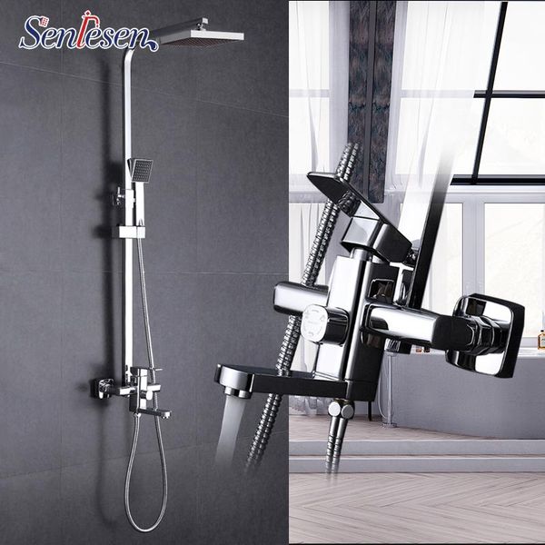 senlesen chrome brass shower faucet 8'' head w/ tub and hand para bathroom set cold water mixer tap sets
senlesen chrome brass shower faucet 8'' head w/ tub and hand para bathroom set cold water mixer tap sets