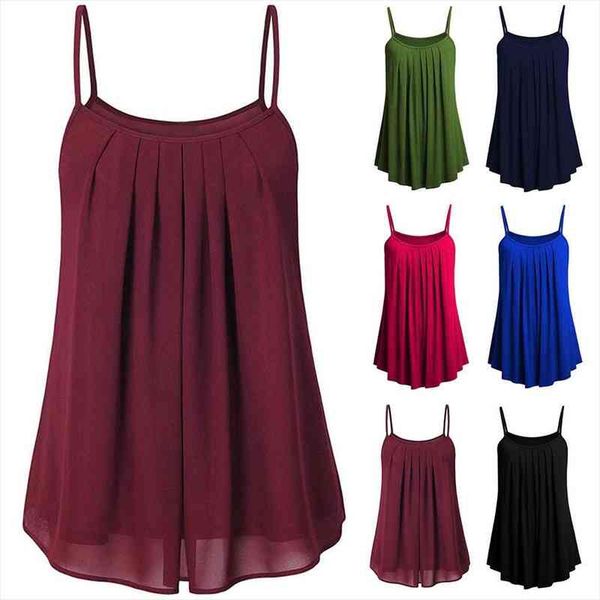 plus size chiffon pleated women tank strappy o-neck fashion vest summer camisole casual sleeveless female blusas, White
plus size chiffon pleated women tank strappy o-neck fashion vest summer camisole casual sleeveless female blusas, White
