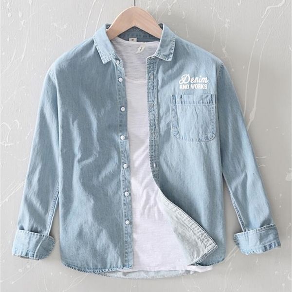 men's denim shirt printing loose men shirts casual cowboy long sleeved jeans wear spring autumn fashion mens dress xxxl, White;black
men's denim shirt printing loose men shirts casual cowboy long sleeved jeans wear spring autumn fashion mens dress xxxl, White;black
