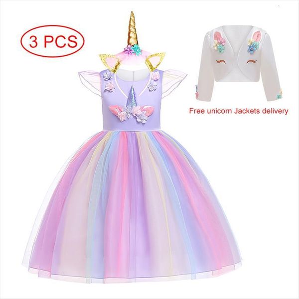 children unicorn jacket set girl dress rainbow mesh princess kids festival performance clothing for birthday party, Red;yellow
children unicorn jacket set girl dress rainbow mesh princess kids festival performance clothing for birthday party, Red;yellow