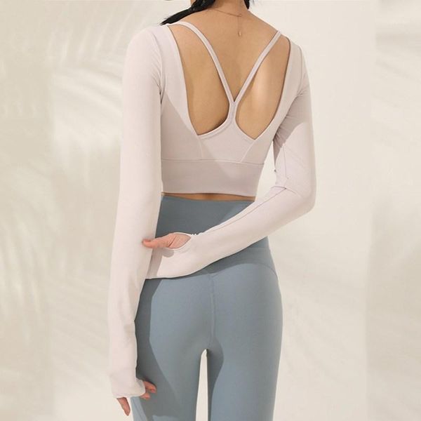 yoga outfit female workout u-neck running sports t-shirt autumn style back cross hollow out tight long-sleeve shirts with chest pad
yoga outfit female workout u-neck running sports t-shirt autumn style back cross hollow out tight long-sleeve shirts with chest pad