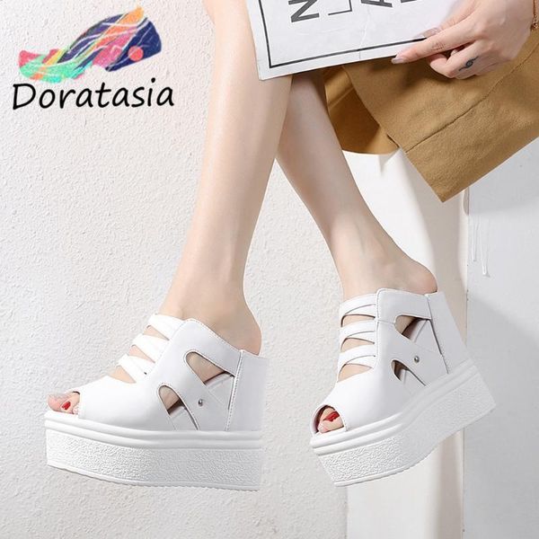 dress shoes doratasia ins hit sale women solid slip on peep toe platform high wedges concise leisure comfy pumps, Black
dress shoes doratasia ins hit sale women solid slip on peep toe platform high wedges concise leisure comfy pumps, Black