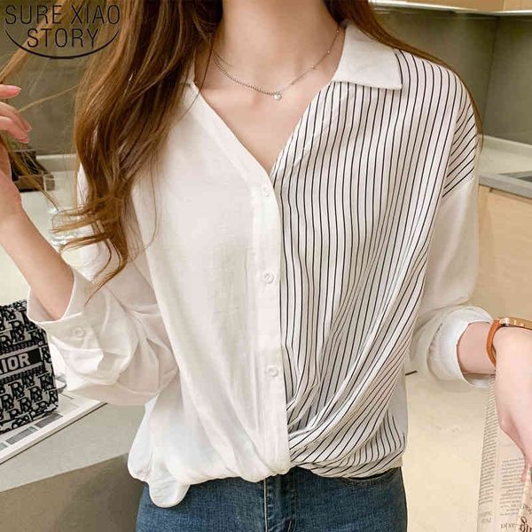 white v-neck casual women korean fashion striped shirts long sleeve blouses autumn loose blusas mujer de moda 10777 210417
white v-neck casual women korean fashion striped shirts long sleeve blouses autumn loose blusas mujer de moda 10777 210417