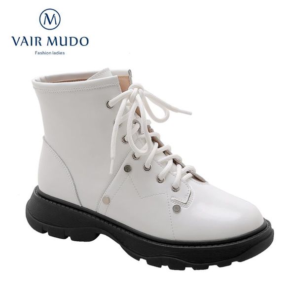 boots vair mudo women ankle spring autumn elegant fashion black white lace up thick bottom round toe boot ladywm-44
boots vair mudo women ankle spring autumn elegant fashion black white lace up thick bottom round toe boot ladywm-44