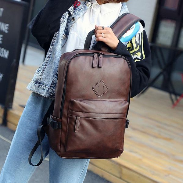 fashion backpack pig nose pu men's trend casual student school bag outdoor travel