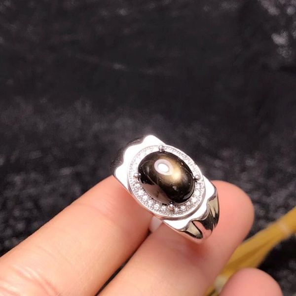 cluster rings natural star sapphire stone ring 925 sterling silver 5*7mm black gemstone personality fine jewelry for men, Golden;silver
cluster rings natural star sapphire stone ring 925 sterling silver 5*7mm black gemstone personality fine jewelry for men, Golden;silver