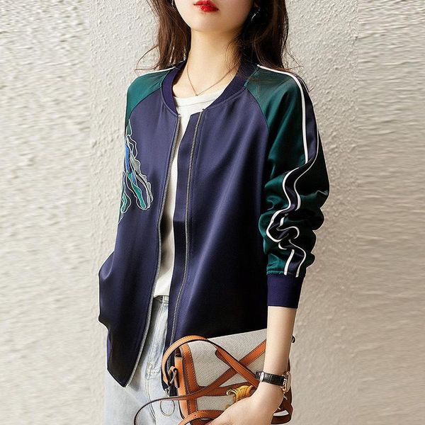 vintage print satin zipper baseball jacket women 2021 spring casual long sleeve sports coat streetwear fashion unlined outerwear women', Black;brown
vintage print satin zipper baseball jacket women 2021 spring casual long sleeve sports coat streetwear fashion unlined outerwear women', Black;brown