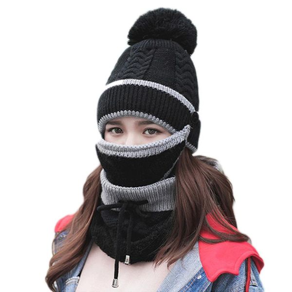 in 1 winter beanie scarf mask set warm cap hat soft knit for women outdoor ys-buy hats, Black;white
in 1 winter beanie scarf mask set warm cap hat soft knit for women outdoor ys-buy hats, Black;white