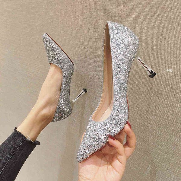 dress shoes high heels weigelite sequin night club heeled pointed thin shallow single women's shoes, Black
dress shoes high heels weigelite sequin night club heeled pointed thin shallow single women's shoes, Black