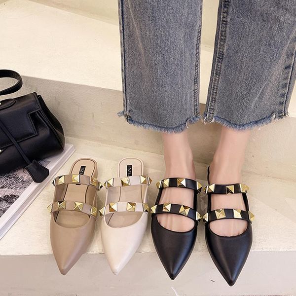 slippers women mules square heels flip flops ladies summer pointed toe shoes rivet slides female high, Black
slippers women mules square heels flip flops ladies summer pointed toe shoes rivet slides female high, Black
