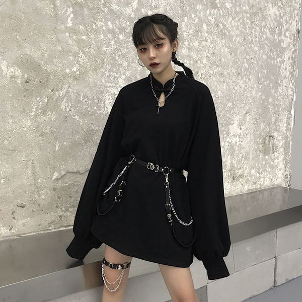 women's hoodies & sweatshirts harajuku solid sweatshirt girls buckle nightgown this spring fall lady casual sweaters loose women's, Black
women's hoodies & sweatshirts harajuku solid sweatshirt girls buckle nightgown this spring fall lady casual sweaters loose women's, Black