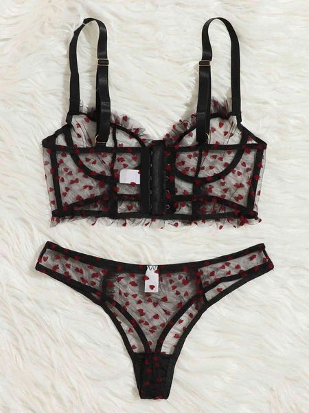 bra set fun underwear bikini printing 2409, Red;black