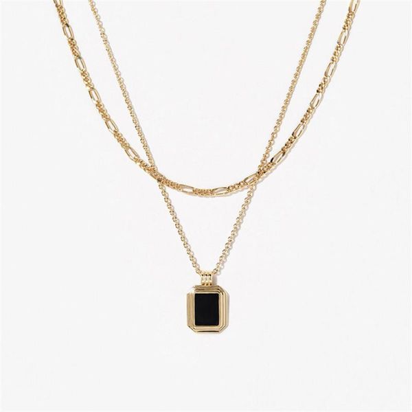 chains 2021 square greenstone pendant fashion double black stone necklace personality matching accessories available in wholesale, Silver
chains 2021 square greenstone pendant fashion double black stone necklace personality matching accessories available in wholesale, Silver