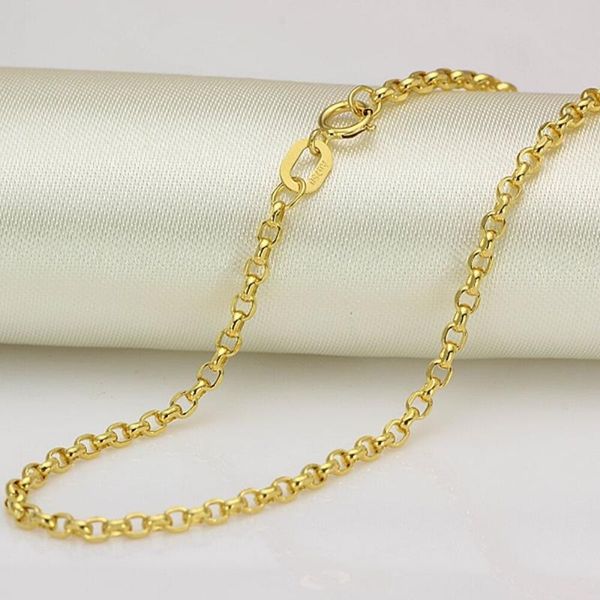 chains genuine real 18k yellow gold 2mm rolo link chain necklace for woman stamp au750, Silver
chains genuine real 18k yellow gold 2mm rolo link chain necklace for woman stamp au750, Silver