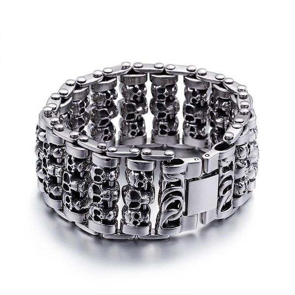 link, chain men's bracelet titanium steel punk personality jewelry fashion boys accessories, Black
link, chain men's bracelet titanium steel punk personality jewelry fashion boys accessories, Black