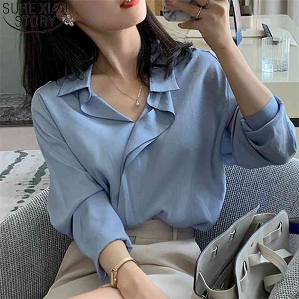 spring korean style long sleeve shirt women vintage office lady shirts ruffled loose fashion and blouses 11347 210421, White
spring korean style long sleeve shirt women vintage office lady shirts ruffled loose fashion and blouses 11347 210421, White