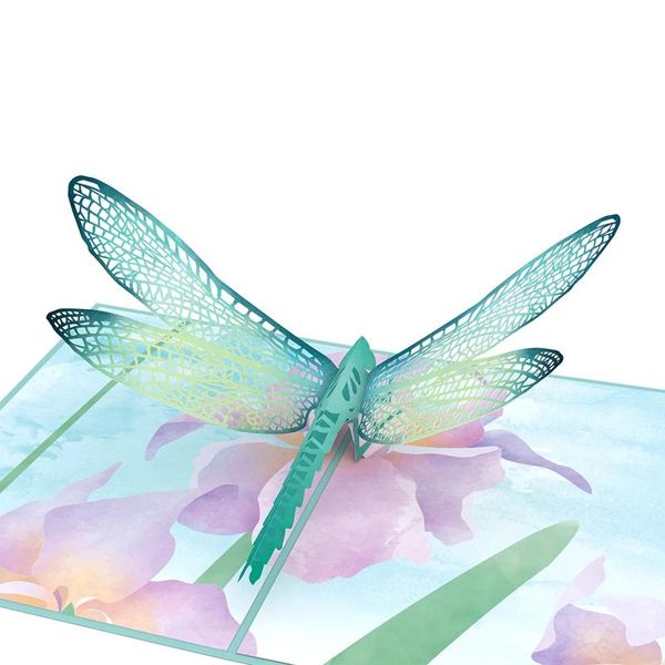 mother's day dragonfly 3d -up greeting card exqusite gifts message diy decoration holiday envelope cards