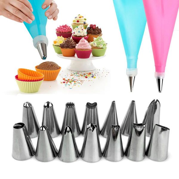 baking & pastry tools 16pc/set diy kitchen cake decorating tool silicone icing piping cream bag stainless steel nozzle converter
baking & pastry tools 16pc/set diy kitchen cake decorating tool silicone icing piping cream bag stainless steel nozzle converter