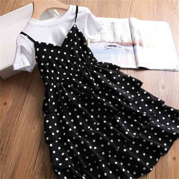 summer girls clothes suit short-sleeved round neck t-shirt+ dots suspenders dress kids children's clothing 3-8 years 210625, White
summer girls clothes suit short-sleeved round neck t-shirt+ dots suspenders dress kids children's clothing 3-8 years 210625, White