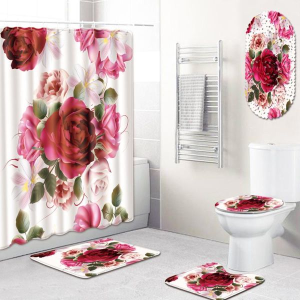 bath mats painted flowers bathroom shower curtain mat toilet cover five-piece set rugs and rug
bath mats painted flowers bathroom shower curtain mat toilet cover five-piece set rugs and rug