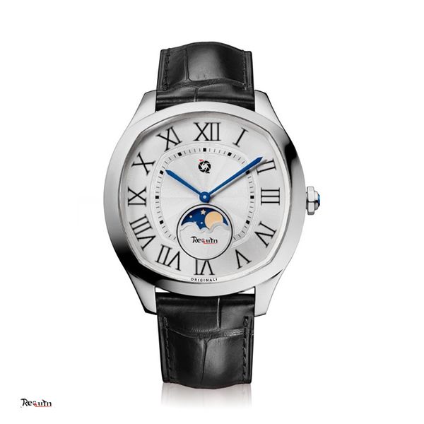 men's luxury automatic mechanical watch blue requin drive silver white stainless steel case moon phase de sapphire leather strap waterp, Slivery;brown
men's luxury automatic mechanical watch blue requin drive silver white stainless steel case moon phase de sapphire leather strap waterp, Slivery;brown