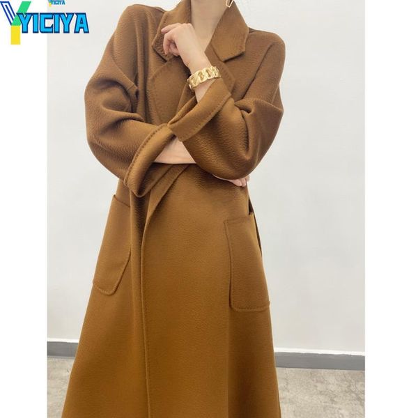 women's wool & blends yiciya 2021 autumn and winter fashion cashmere coat long windbreaker feminine y2k tweed coats met, Black
women's wool & blends yiciya 2021 autumn and winter fashion cashmere coat long windbreaker feminine y2k tweed coats met, Black