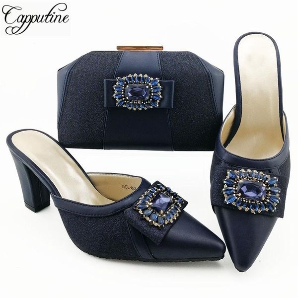 dress shoes fashion dark blue pointed toe slipper and purse handbag set with stones for party qsl012 heel height 9cm, Black
dress shoes fashion dark blue pointed toe slipper and purse handbag set with stones for party qsl012 heel height 9cm, Black
