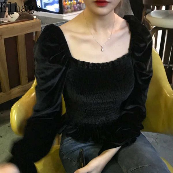 korean spring long sleeve black velvet womens and blouses vintage square collar shirts women flare long sleeve blouse 210610, White
korean spring long sleeve black velvet womens and blouses vintage square collar shirts women flare long sleeve blouse 210610, White