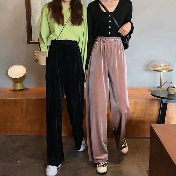 women's pants & capris houzhou winter palazzo women pleuche wide leg for high waist warm loose straight black trousers, Black;white
women's pants & capris houzhou winter palazzo women pleuche wide leg for high waist warm loose straight black trousers, Black;white