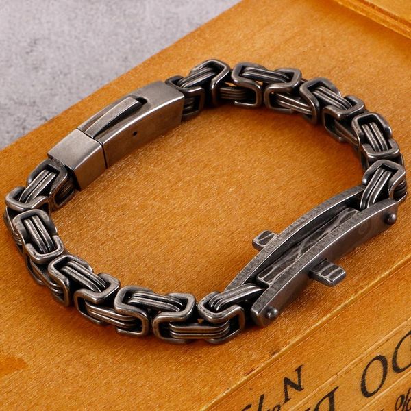 link, chain vintage retro cross cast stainless steel hand bracelets for men viking punk style biker jewelry charm male friendship party gift, Black
link, chain vintage retro cross cast stainless steel hand bracelets for men viking punk style biker jewelry charm male friendship party gift, Black