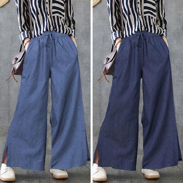 women's pants & capris zanzea women wide leg 2021 fashion ladies cotton linen long trousers casual loose solid pockets bottoms streetwe, Black;white
women's pants & capris zanzea women wide leg 2021 fashion ladies cotton linen long trousers casual loose solid pockets bottoms streetwe, Black;white