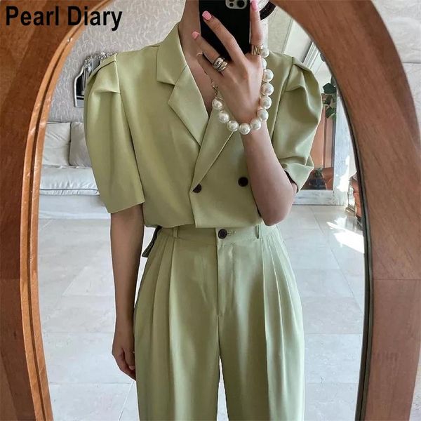 women's two piece pants vintage sets loose 2 set women puff sleeve shirt and high waist long suit casual ensemble femme summer, White
women's two piece pants vintage sets loose 2 set women puff sleeve shirt and high waist long suit casual ensemble femme summer, White