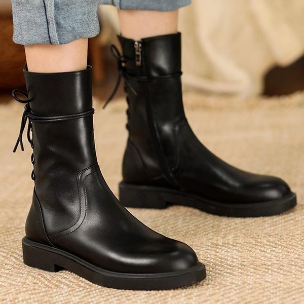 boots pu leather women's flat lace-up ankle 2021 winter back side zipper round head casual motorcycle, Black
boots pu leather women's flat lace-up ankle 2021 winter back side zipper round head casual motorcycle, Black
