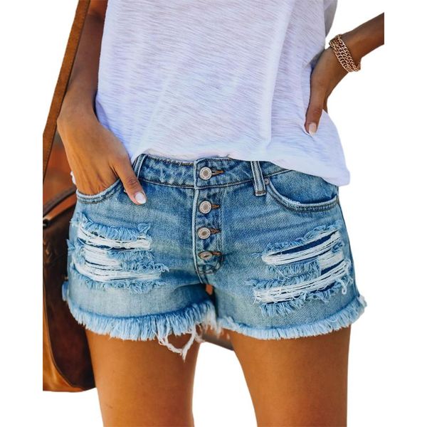 women's jeans hole tassel denim shorts casual fashion button ripped pants women summer streetwear, Blue
women's jeans hole tassel denim shorts casual fashion button ripped pants women summer streetwear, Blue
