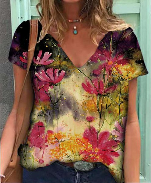 women's t-shirt 2021 summer personalized printing v-neck short sleeve loose n9u8, White
women's t-shirt 2021 summer personalized printing v-neck short sleeve loose n9u8, White