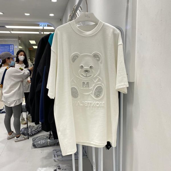 spring and summer diamond bear short-sleeved t-shirt women's loose korean harajuku style brushed half-sleeved, White
spring and summer diamond bear short-sleeved t-shirt women's loose korean harajuku style brushed half-sleeved, White