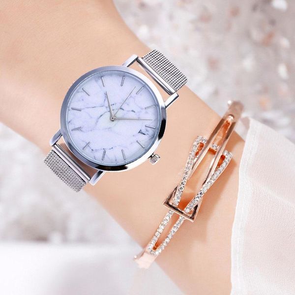 wristwatches wj-8050 zegarek damski fashion silver mesh creative marble ladies wrist watches casual women analog quartz montre femme, Slivery;brown
wristwatches wj-8050 zegarek damski fashion silver mesh creative marble ladies wrist watches casual women analog quartz montre femme, Slivery;brown