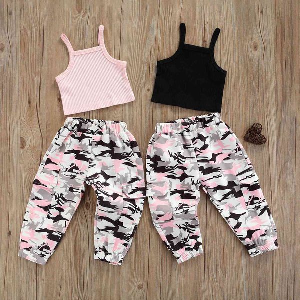 2 7years girls casual two piece clothes set boat neck camisole and camouflage printed pattern pants, White
2 7years girls casual two piece clothes set boat neck camisole and camouflage printed pattern pants, White