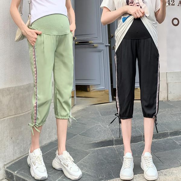maternity bottoms 331# pants summer casual cropped loose comfy belly support elastic waist chiffon trousers, White
maternity bottoms 331# pants summer casual cropped loose comfy belly support elastic waist chiffon trousers, White