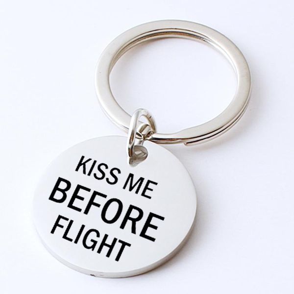 keychains fashion engrave kiss me before flight key chain ring for aviation boyfriend husband gifts women men couples keychain jewelry, Silver
keychains fashion engrave kiss me before flight key chain ring for aviation boyfriend husband gifts women men couples keychain jewelry, Silver
