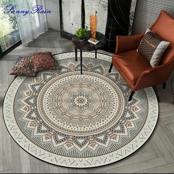 sunnyrain 1-piece printed mandala round rug for bedroom kids room rugs area living carpets
sunnyrain 1-piece printed mandala round rug for bedroom kids room rugs area living carpets