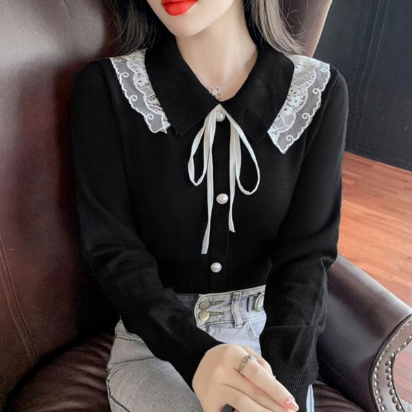 women's sweaters 2021 autumn winter korean fashion all-match version of the pullover bow bottoming shirt sweater top, White;black
women's sweaters 2021 autumn winter korean fashion all-match version of the pullover bow bottoming shirt sweater top, White;black